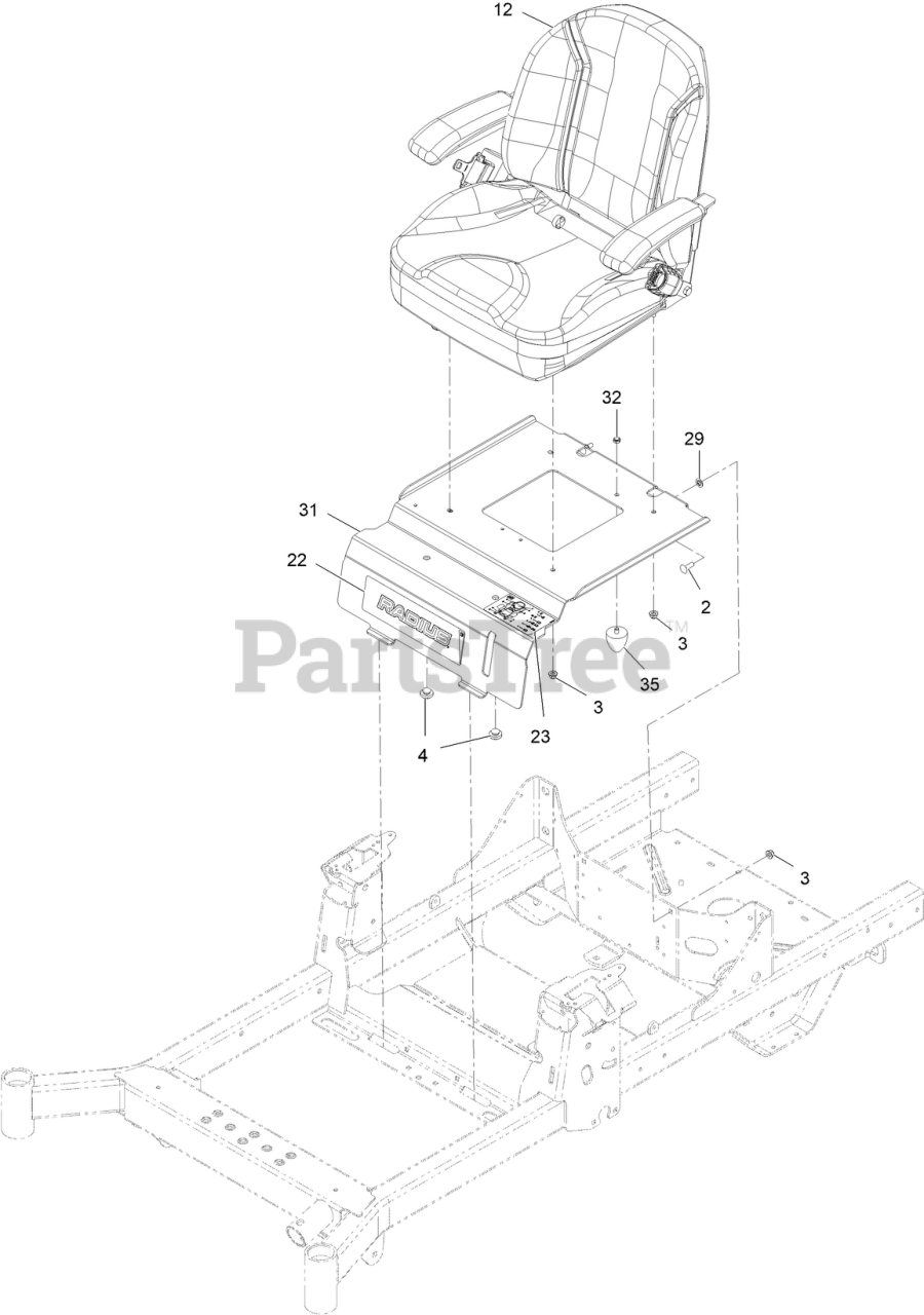 Exmark RAE720CKC48300 Exmark 48" Radius ESeries ZeroTurn Mower