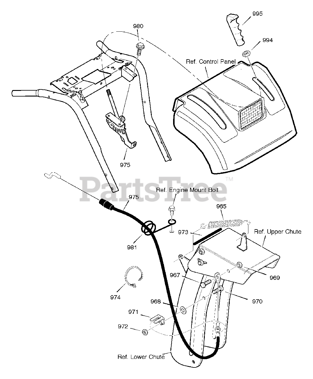 Yard King 629118x43B Yard King 29" Snow Thrower (2004) Remote Control Parts Lookup with