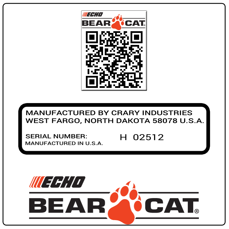examples of what Bear Cat model tags usually look like and a large Bear Cat logo