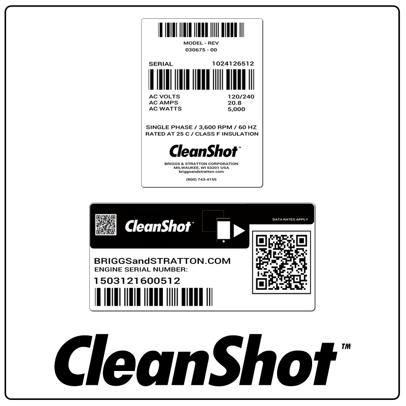 examples of what CleanShot model tags usually look like and a large CleanShot logo